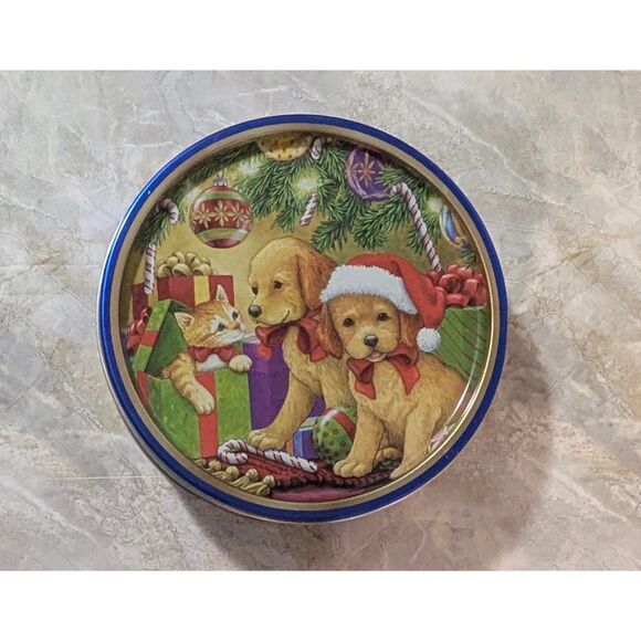 Royal Dansk Other - Royal Dansk Puppies and Kitty Christmas Collectible Tin
